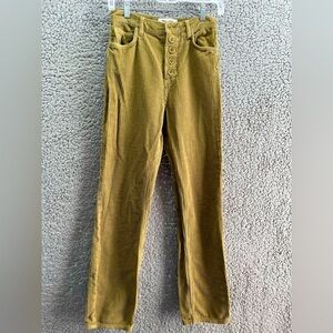 Reformation Cynthia Tan Corduroy Pants Women Sz 25 High Waisted Straight Leg